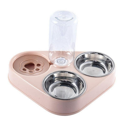 Automatic Drinking Pet Bowl Cat Food Bowl Pet Stainless Steel - Fajar eMART