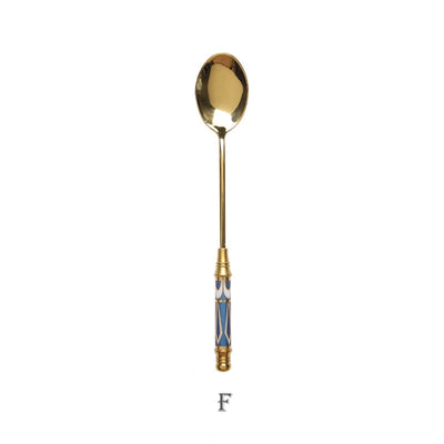 Stainless Steel Dessert Spoon Ceramic Long Handle