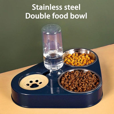 Automatic Drinking Pet Bowl Cat Food Bowl Pet Stainless Steel - Fajar eMART