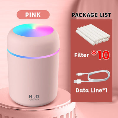 Portable Air Humidifier 300ml Ultrasonic Aroma Essential Oil Diffuser USB