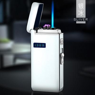Windproof Metal USB Lighter Torch Turbo Lighter Jet Dual Arc - Fajar eMART