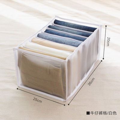 Jeans Compartment Storage Box Closet Clothes Home Organizer