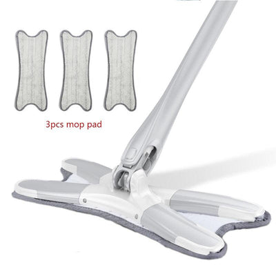 X-type Squeeze Mop Floor Mops with 3pcs Reusable Microfiber Pads - Fajar eMART