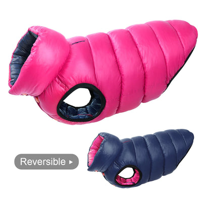 Warm Winter Dog Clothes Vest Reversible Dogs Jacket Coat