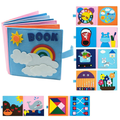 Washable Montessori Toddlers 3D Baby Story Cloth Book Early Learning - Fajar eMART