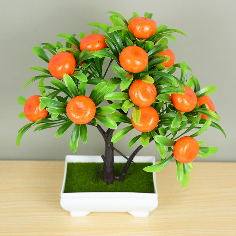Artificial Plants Potted Green Bonsai Grass Plants