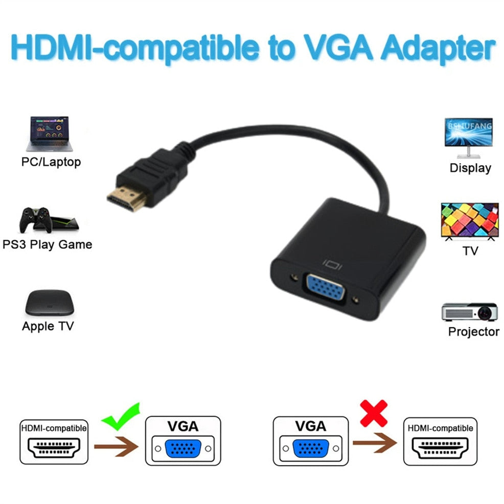 HDMI To VGA Converter HDMI Cable With Audio Power Supply