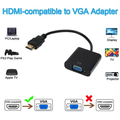 HDMI To VGA Converter HDMI Cable With Audio Power Supply