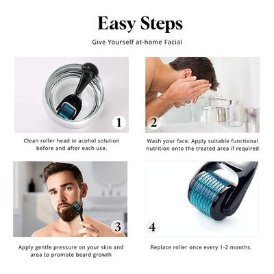 Dermaroller Titanium Hair Regrowth Beard Growth Anti Hair Loss Treatment