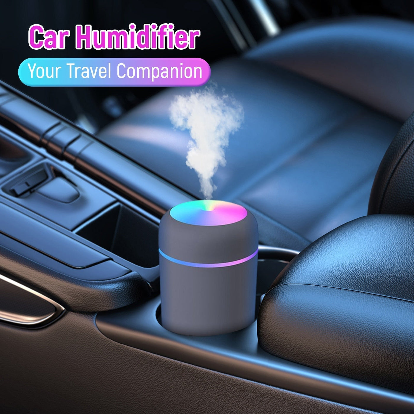 Portable Air Humidifier 300ml Ultrasonic Aroma Essential Oil Diffuser USB