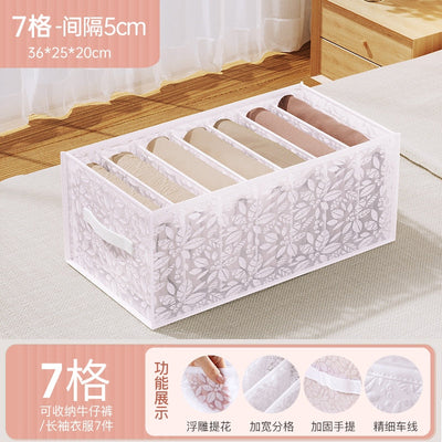 Jeans Compartment Storage Box Closet Clothes Home Organizer