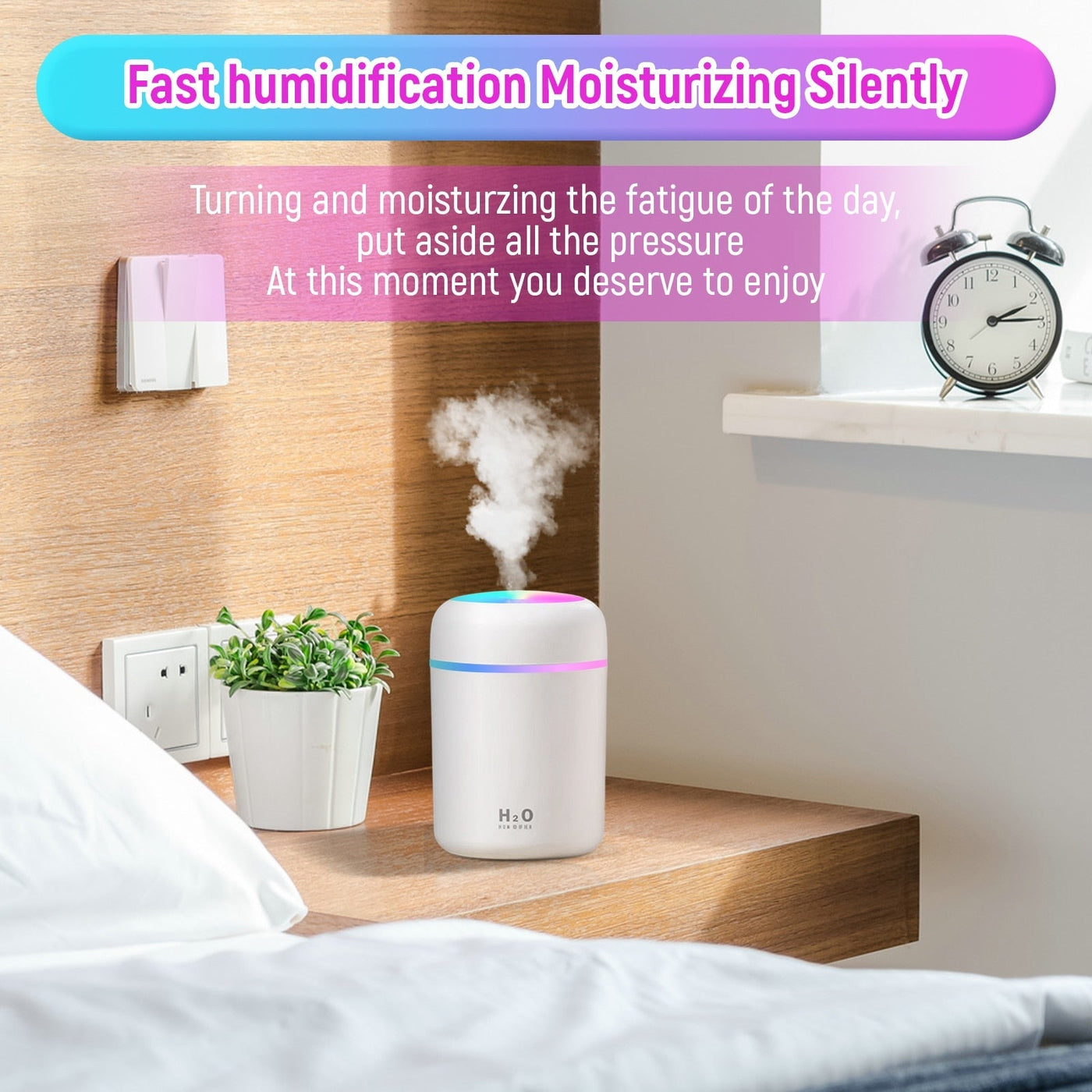 Portable Air Humidifier 300ml Ultrasonic Aroma Essential Oil Diffuser USB