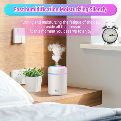Portable Air Humidifier 300ml Ultrasonic Aroma Essential Oil Diffuser USB