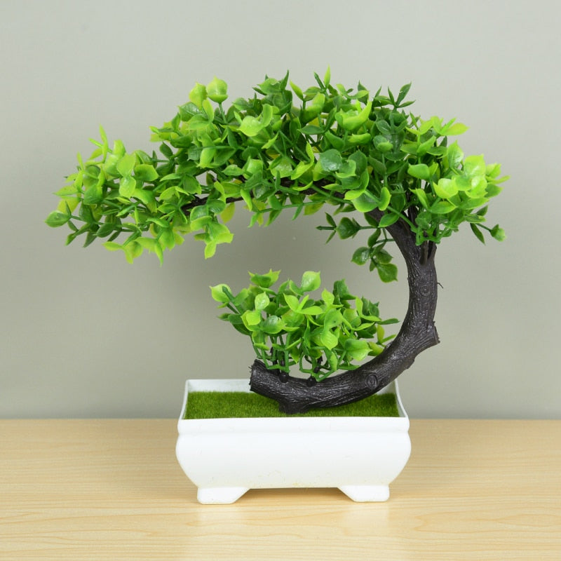 Artificial Plants Potted Green Bonsai Grass Plants