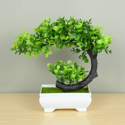 Artificial Plants Potted Green Bonsai Grass Plants