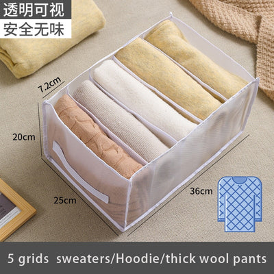 Jeans Compartment Storage Box Closet Clothes Home Organizer