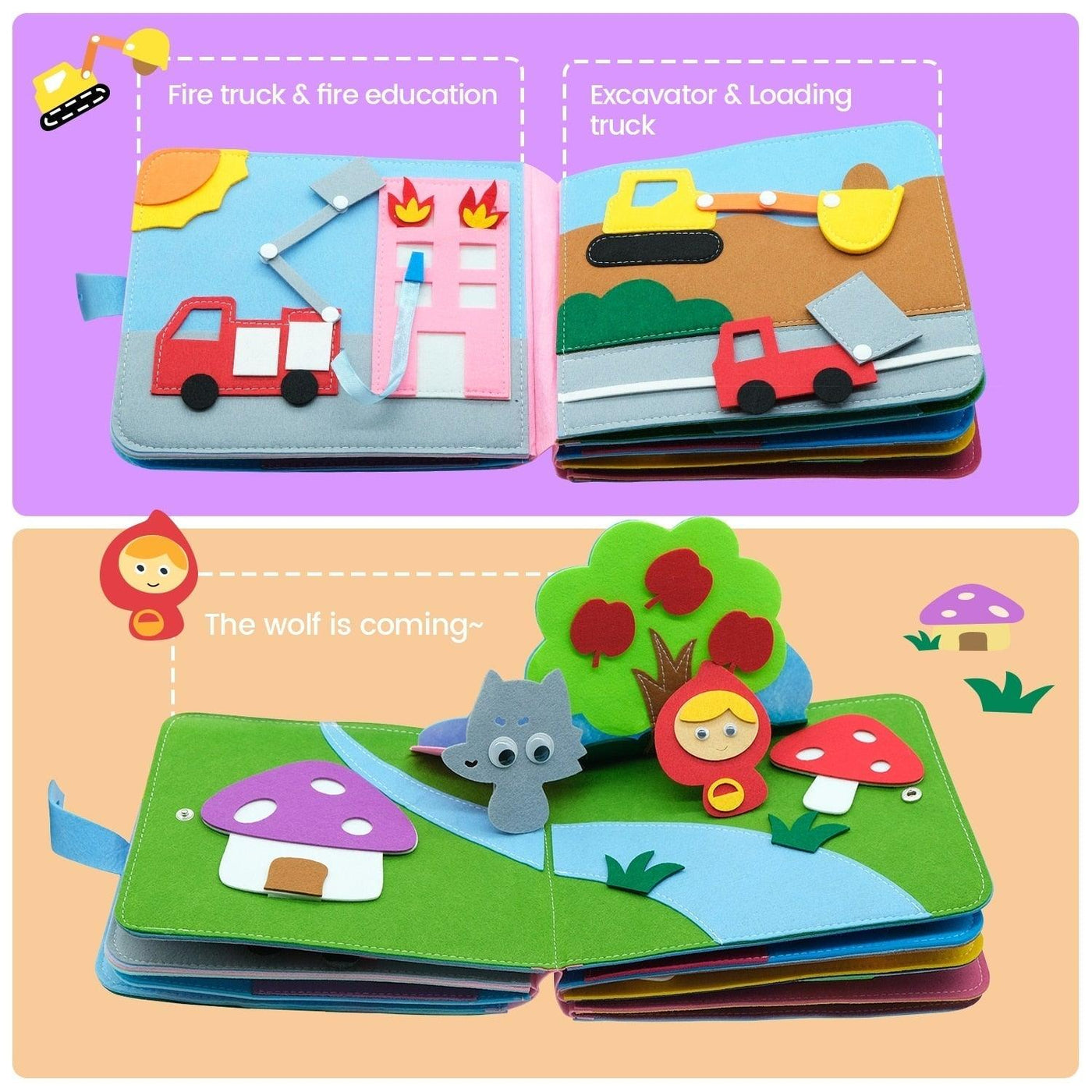 Washable Montessori Toddlers 3D Baby Story Cloth Book Early Learning - Fajar eMART