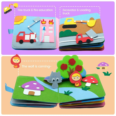 Washable Montessori Toddlers 3D Baby Story Cloth Book Early Learning - Fajar eMART