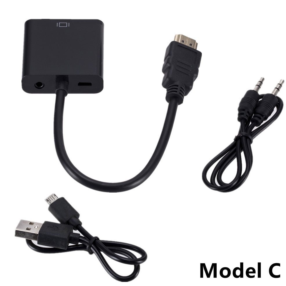HDMI To VGA Converter HDMI Cable With Audio Power Supply