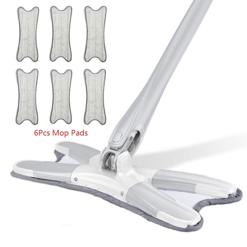 X-type Squeeze Mop Floor Mops with 3pcs Reusable Microfiber Pads - Fajar eMART
