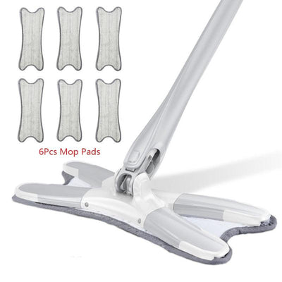X-type Squeeze Mop Floor Mops with 3pcs Reusable Microfiber Pads - Fajar eMART