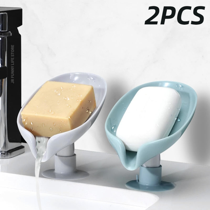 Portable Leaf Soap Holder Plastic Sponge Tray For Kitchen Bathroom
