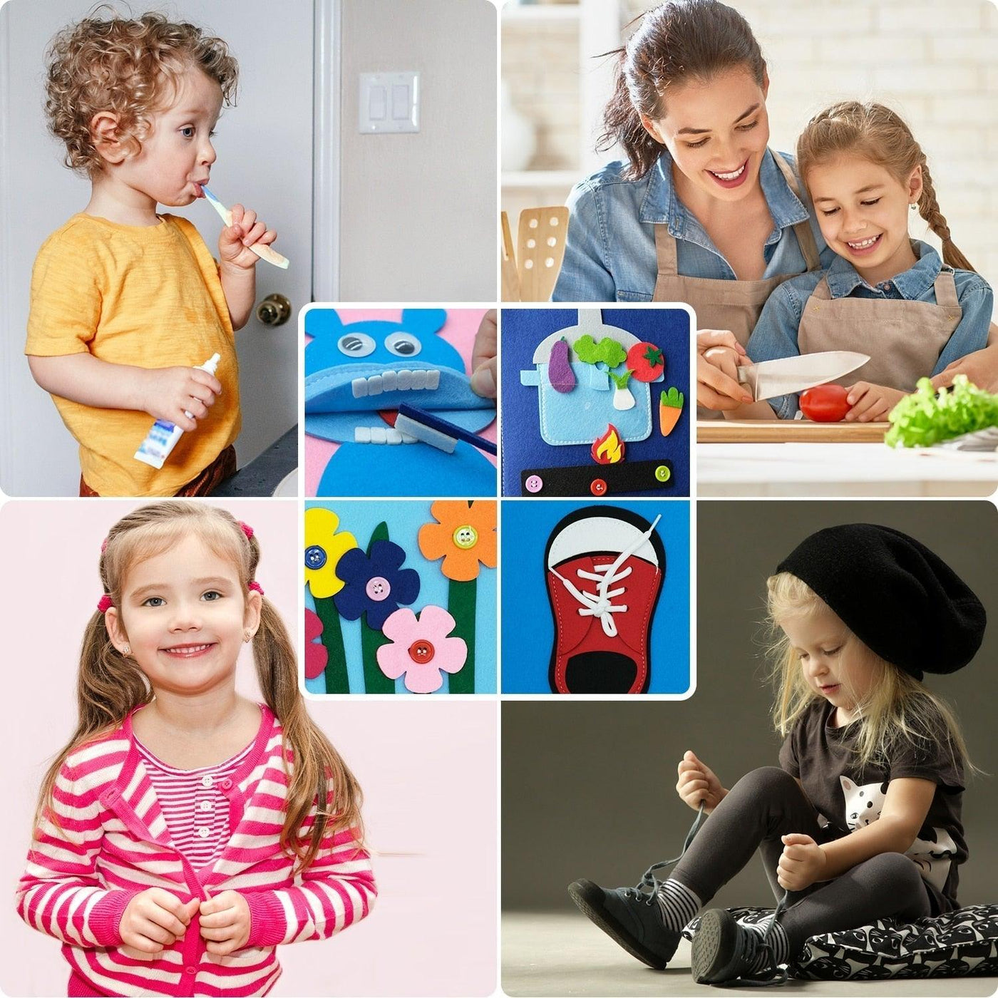 Washable Montessori Toddlers 3D Baby Story Cloth Book Early Learning - Fajar eMART