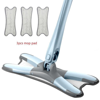 X-type Squeeze Mop Floor Mops with 3pcs Reusable Microfiber Pads - Fajar eMART