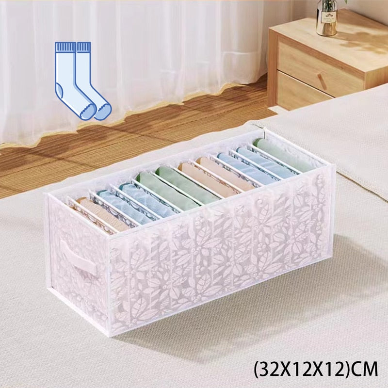 Jeans Compartment Storage Box Closet Clothes Home Organizer