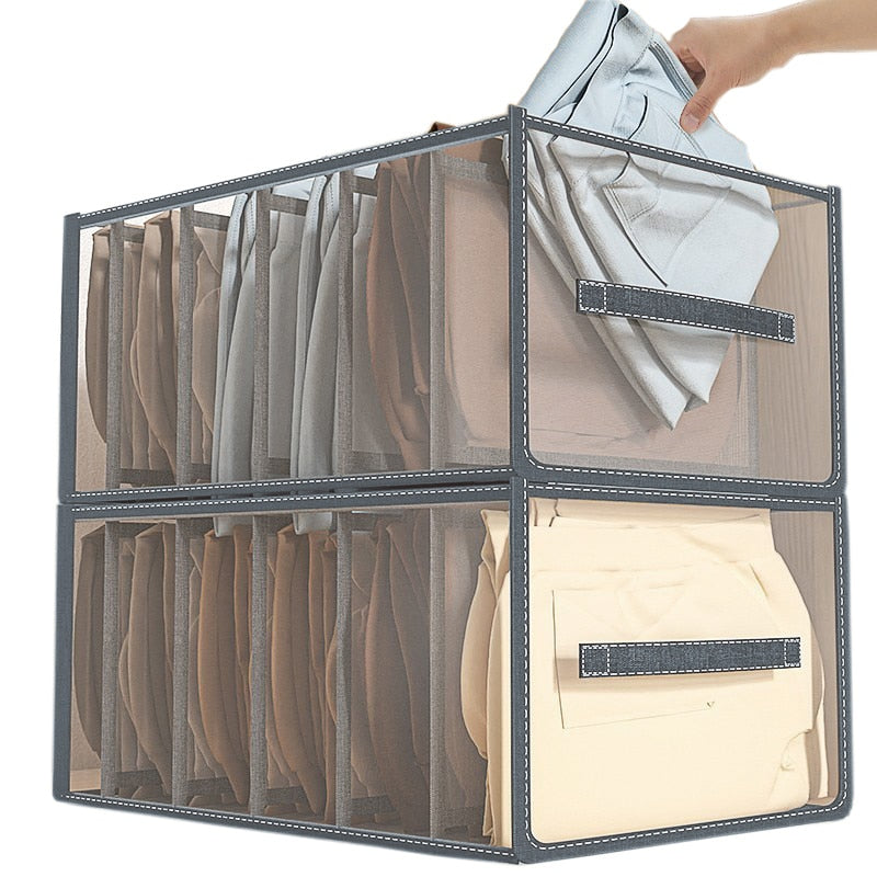 Jeans Compartment Storage Box Closet Clothes Home Organizer