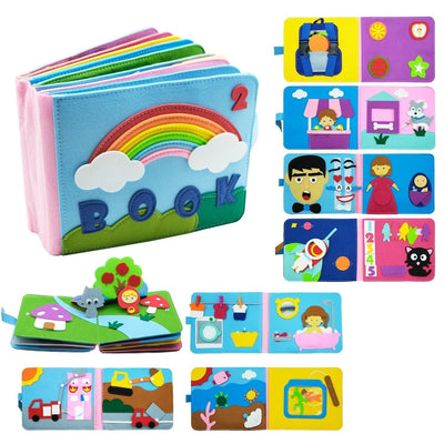 Washable Montessori Toddlers 3D Baby Story Cloth Book Early Learning - Fajar eMART