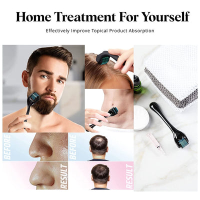 Dermaroller Titanium Hair Regrowth Beard Growth Anti Hair Loss Treatment