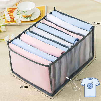 Jeans Compartment Storage Box Closet Clothes Home Organizer