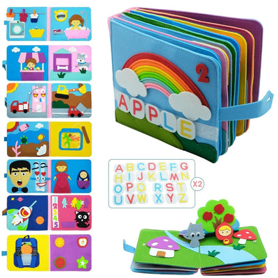 Washable Montessori Toddlers 3D Baby Story Cloth Book Early Learning - Fajar eMART