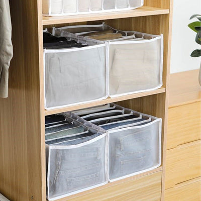 Jeans Compartment Storage Box Closet Clothes Home Organizer