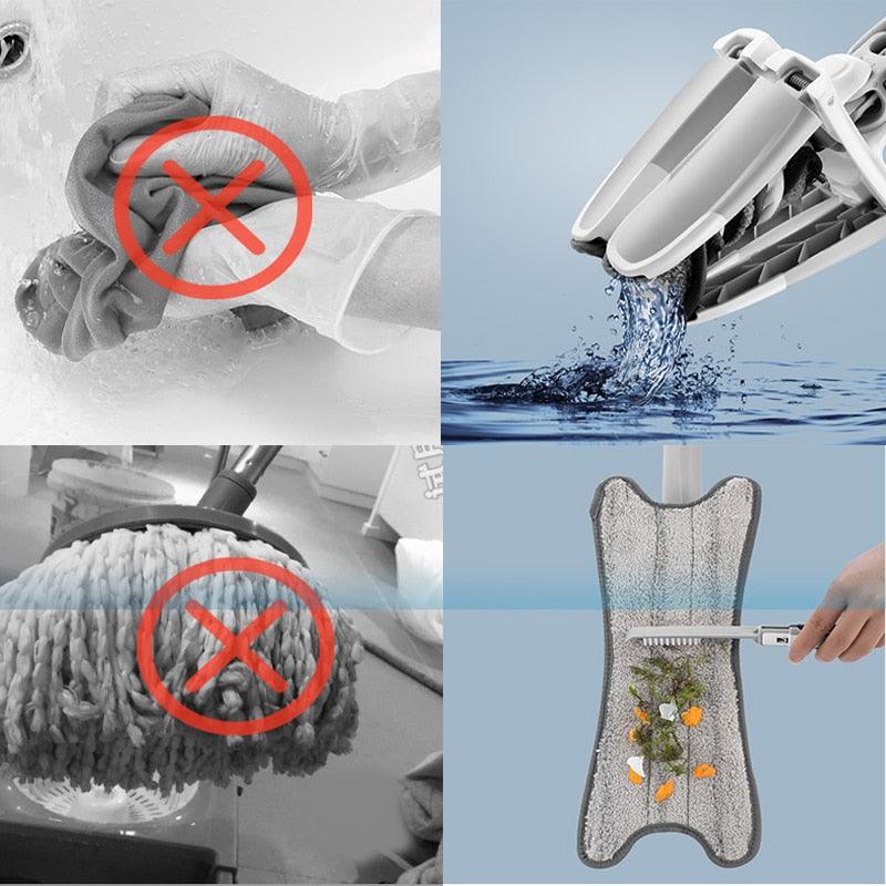 X-type Squeeze Mop Floor Mops with 3pcs Reusable Microfiber Pads - Fajar eMART