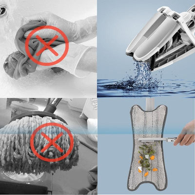 X-type Squeeze Mop Floor Mops with 3pcs Reusable Microfiber Pads - Fajar eMART