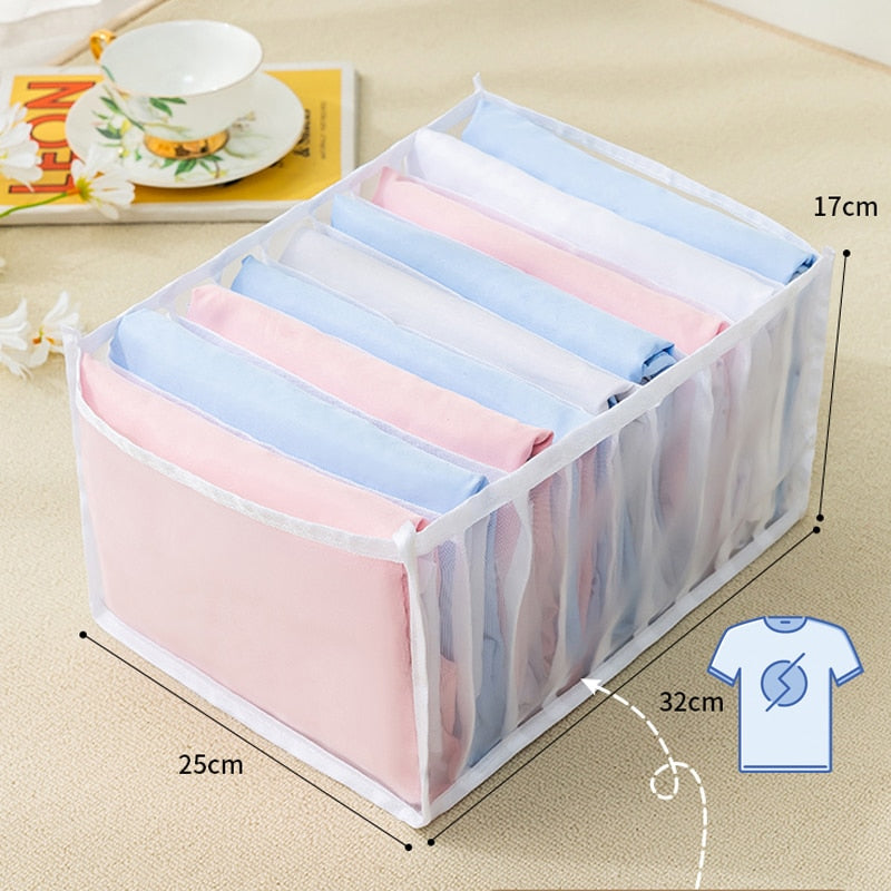Jeans Compartment Storage Box Closet Clothes Home Organizer