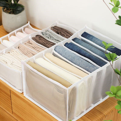 Jeans Compartment Storage Box Closet Clothes Home Organizer