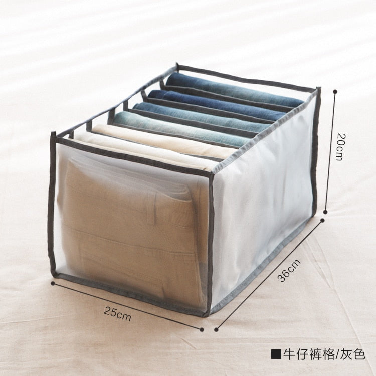 Jeans Compartment Storage Box Closet Clothes Home Organizer